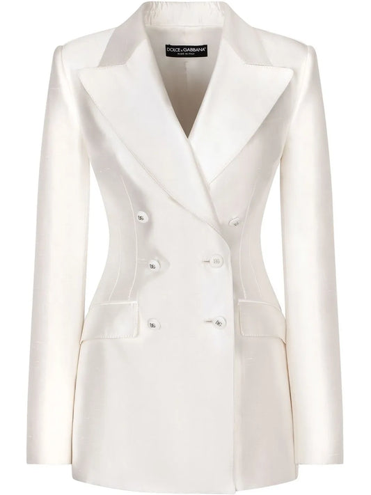 Double-Breasted Silk Blazer