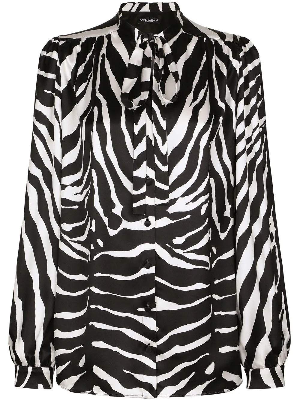 Zebra-Print Satin Shirt