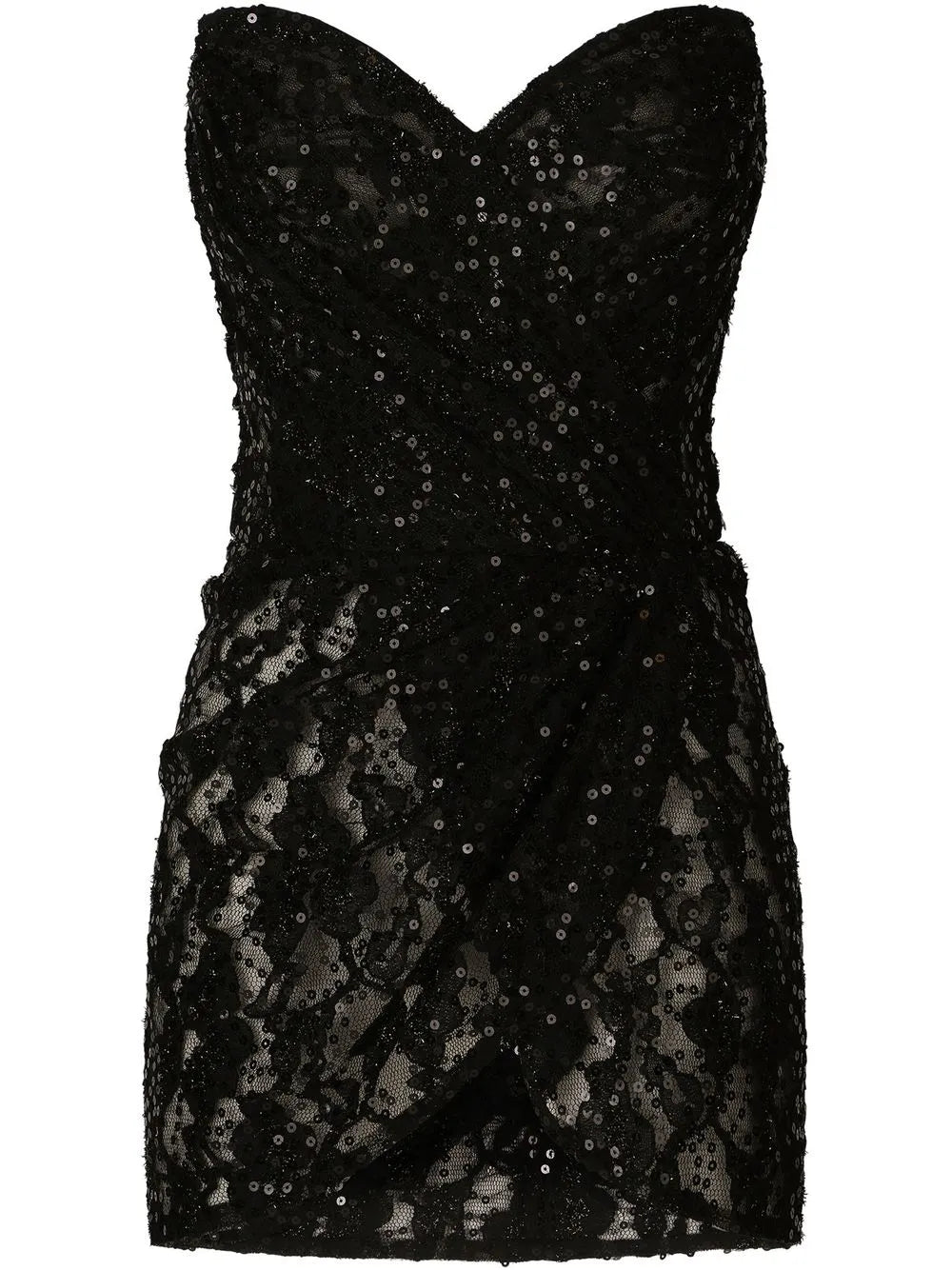 Sequin-Embellished Strapless Minidress