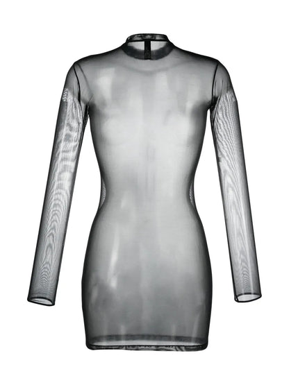 Harness-Detail Mesh Dress