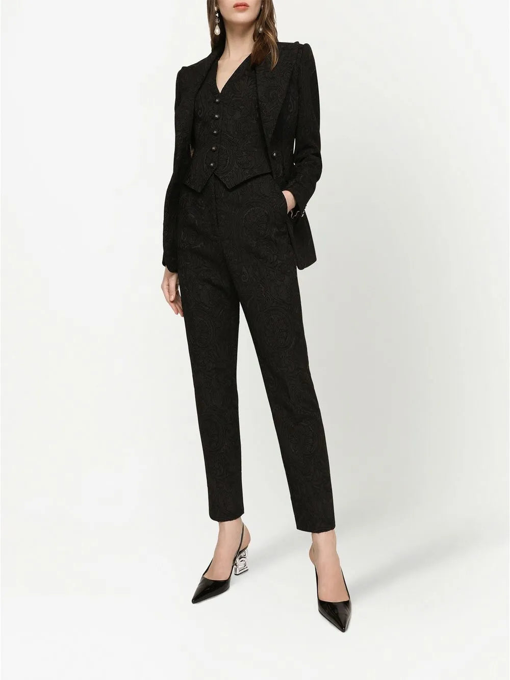 Turlington Jacquard Single-Breasted Blazer