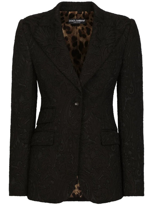 Turlington Jacquard Single-Breasted Blazer