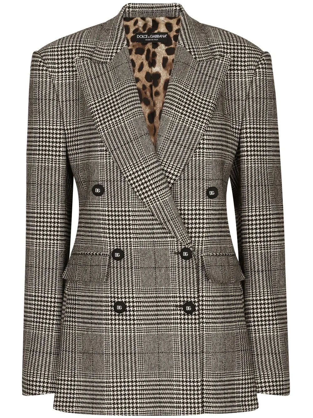 Glen-Plaid Double-Breasted Blazer
