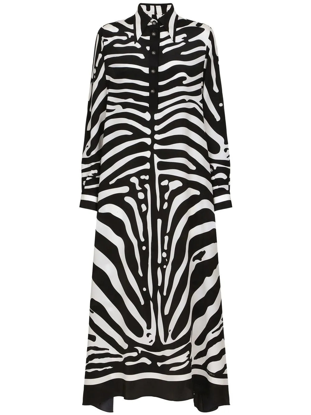 Zebra-Print Crepe-De-Chine Kaftan