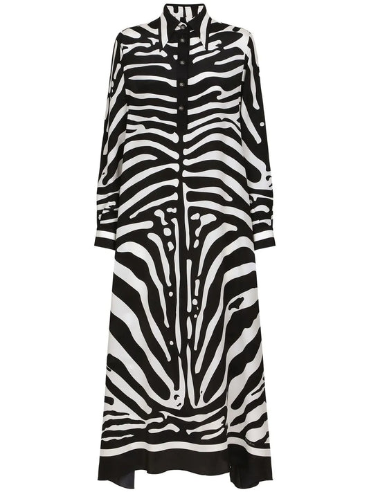 Zebra-Print Crepe-De-Chine Kaftan