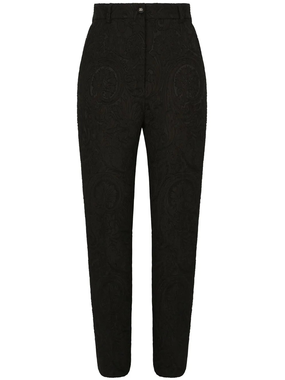 High-Waisted Jacquard Trousers