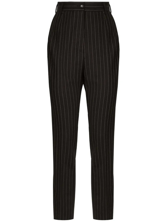 Pinstriped Twill Trousers