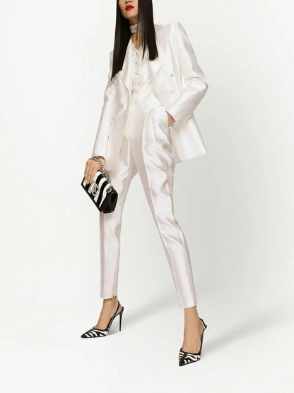 Pleated Shantung Trousers