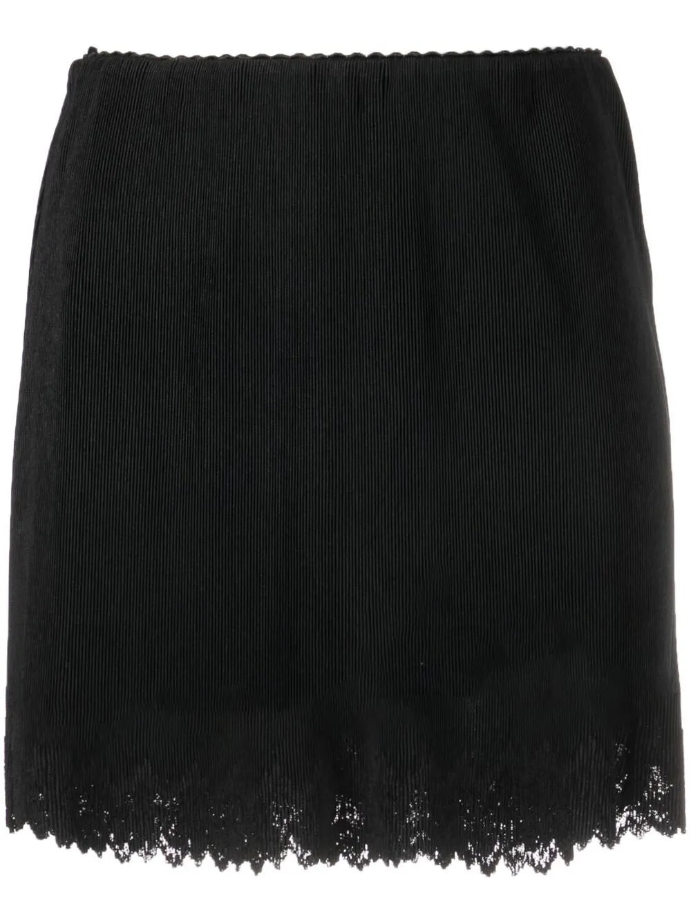 Distressed-Hem Mini Skirt
