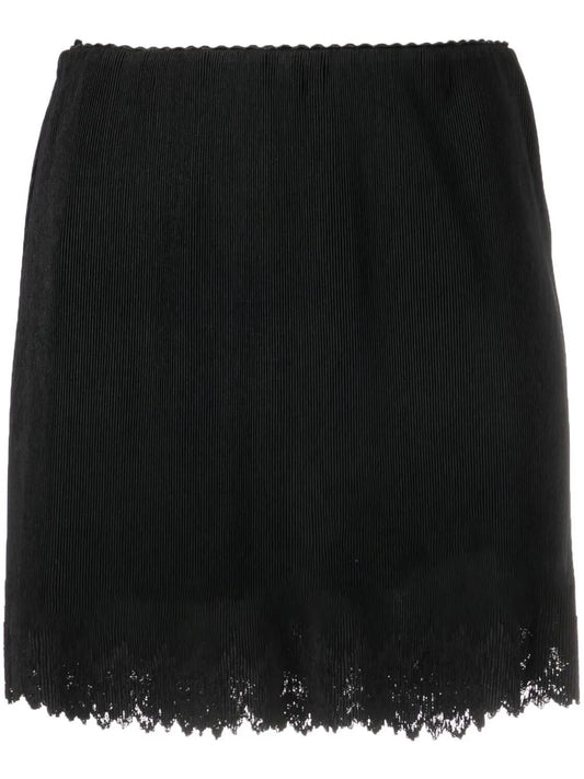 Distressed-Hem Mini Skirt