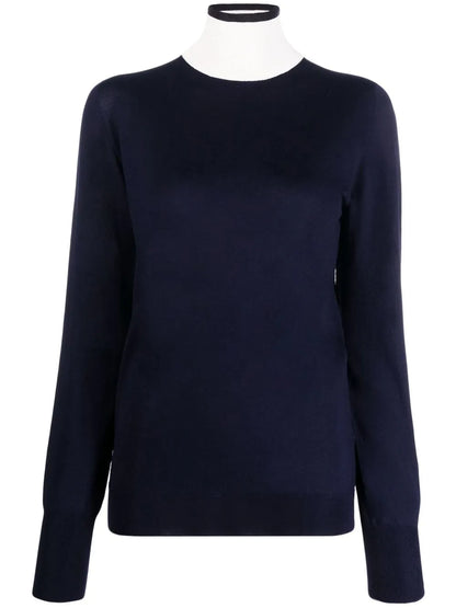 Contrast-Neck Long-Sleeved Jumper