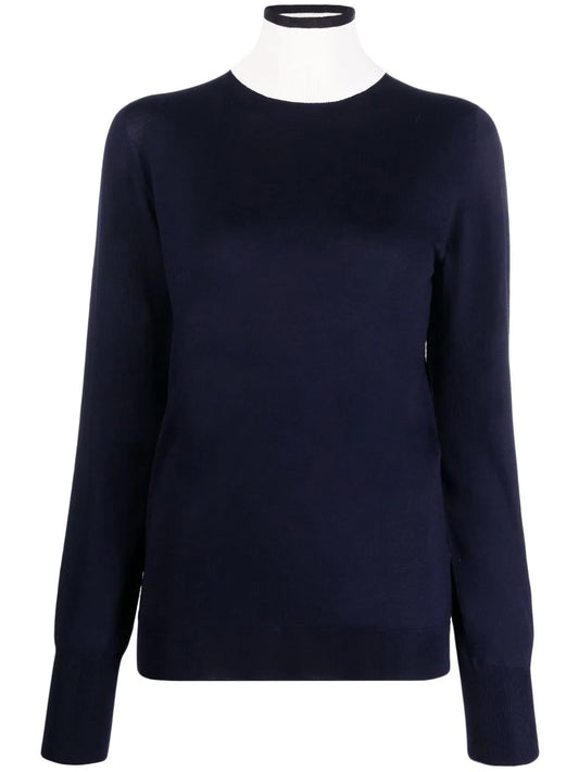 Contrast-Neck Long-Sleeved Jumper