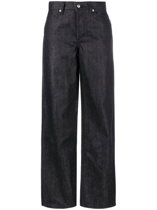 + High-Waisted Straight-Leg Jeans