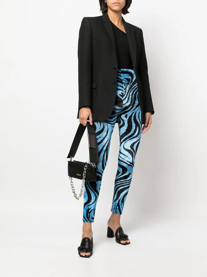 Velvet Swirl-Print Leggings