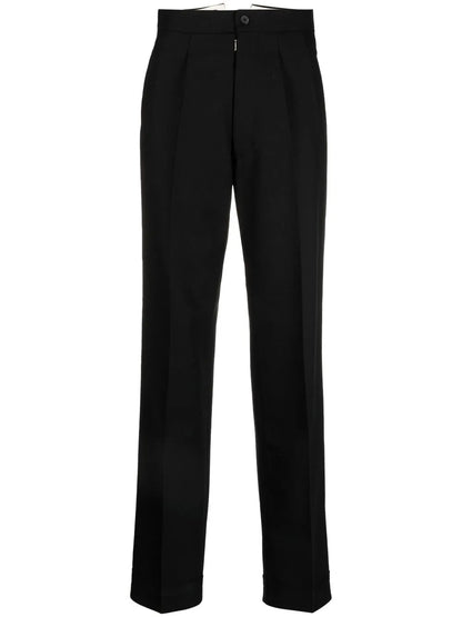 Herringbone-Pattern Wool Trousers