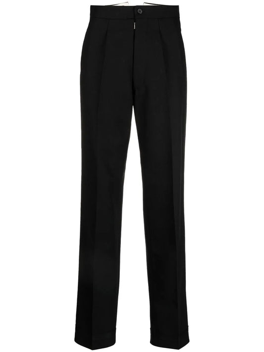 Herringbone-Pattern Wool Trousers