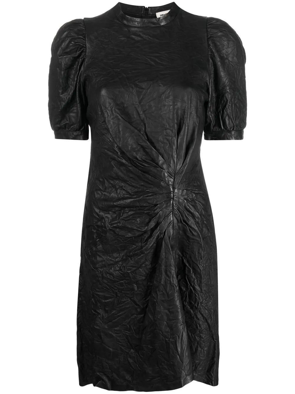 Short-Sleeved Leather Dress