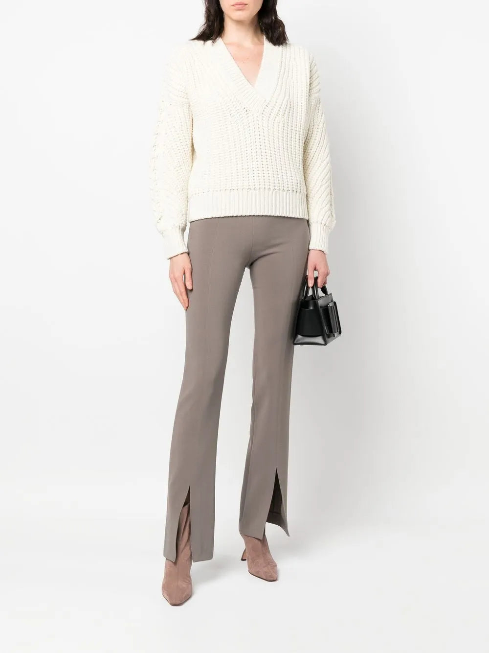 Chunky-Knit V-Neck Jumper