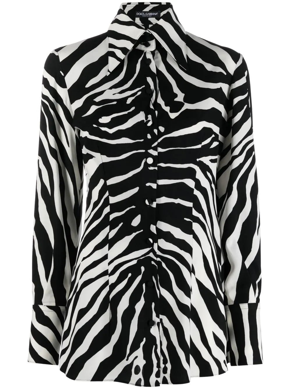 Zebra-Print Silk Shirt