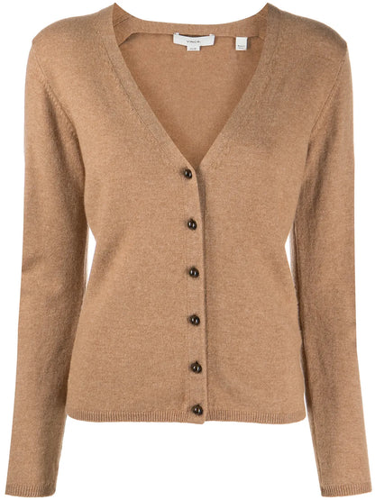 Buttoned-Up V-Neck Cardigan