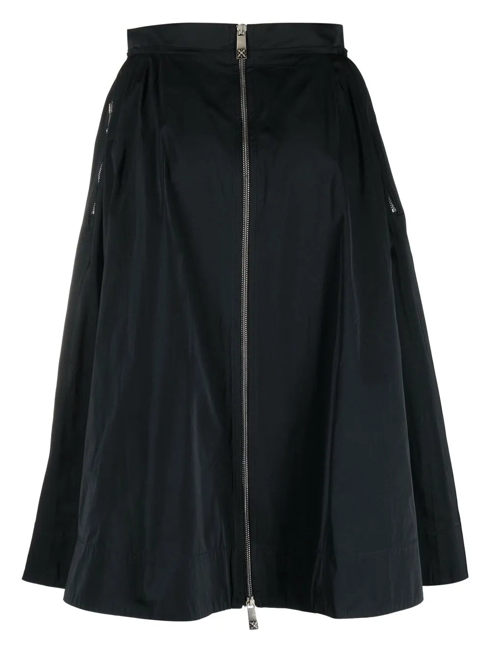 Zip A-Line Midi Skirt
