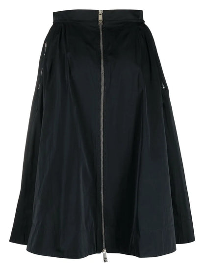 Zip A-Line Midi Skirt