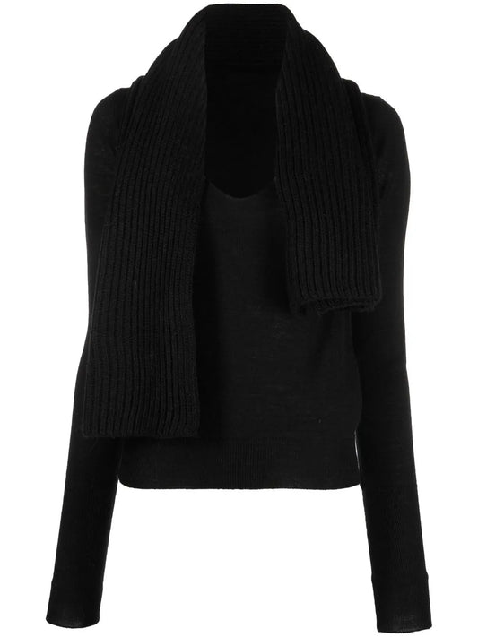 Scarf-Collar Detail Jumper
