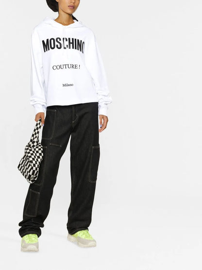 Logo-Print Cropped Hoodie