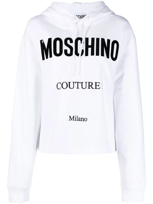 Logo-Print Cropped Hoodie