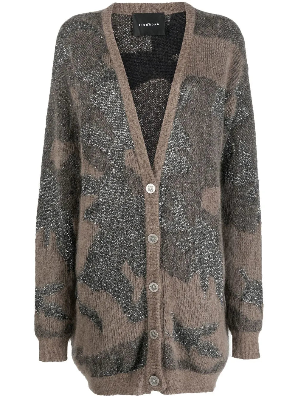 Panelled Knit V-Neck Cardigan