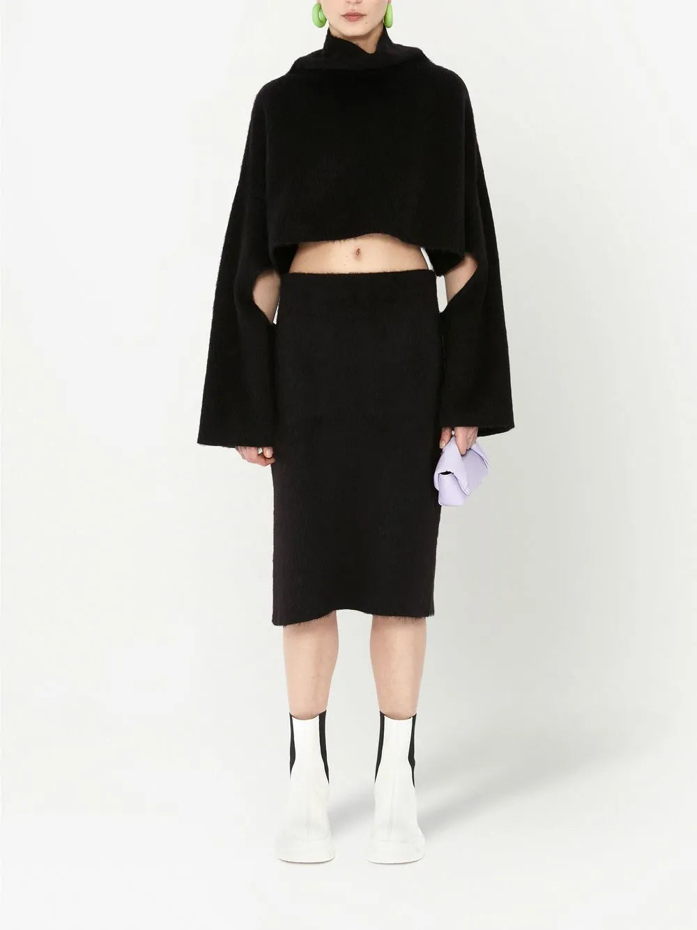 Wool-Blend Midi Pencil Skirt
