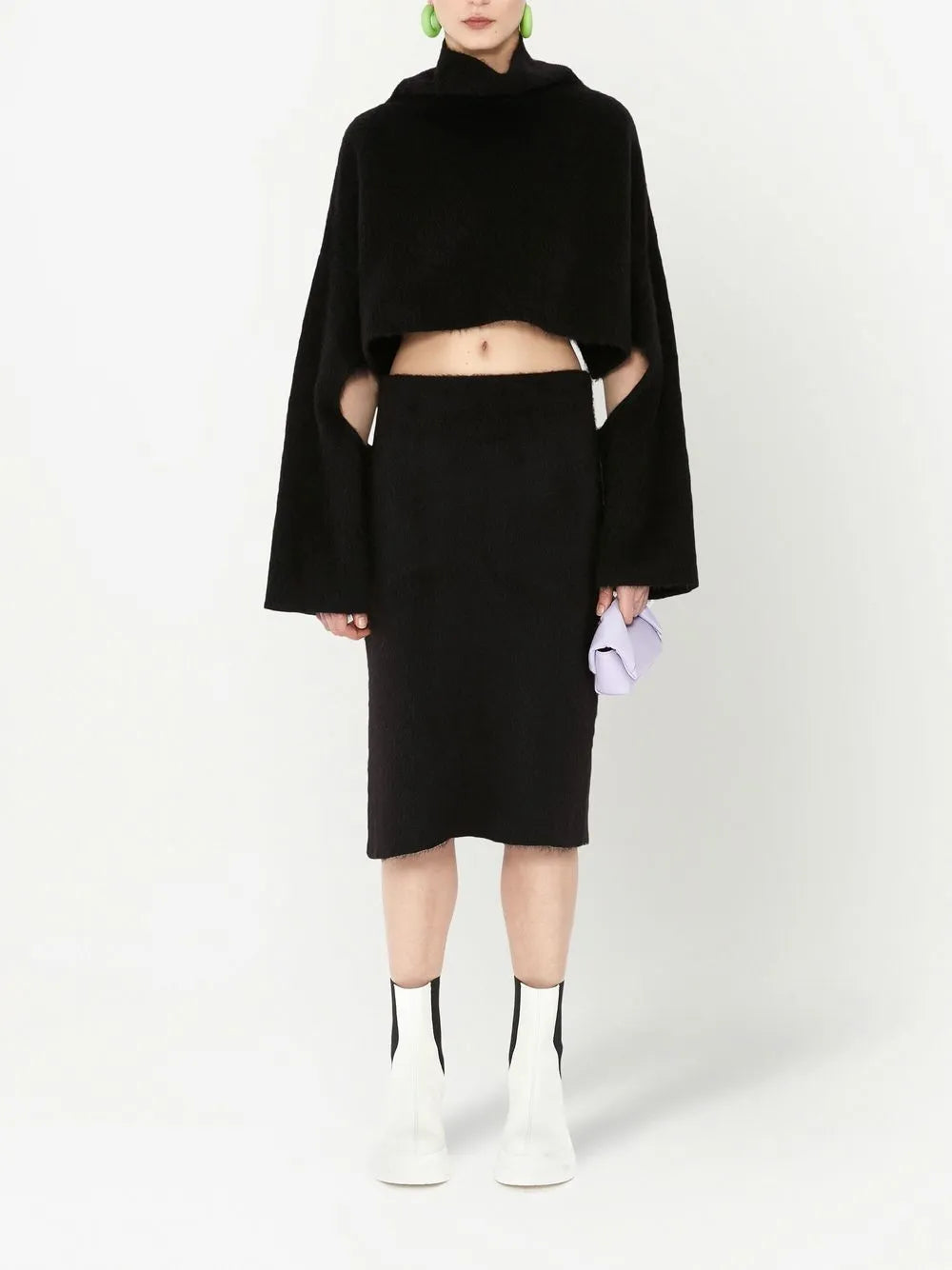 Cut-Out Oversized Cropped Jumper