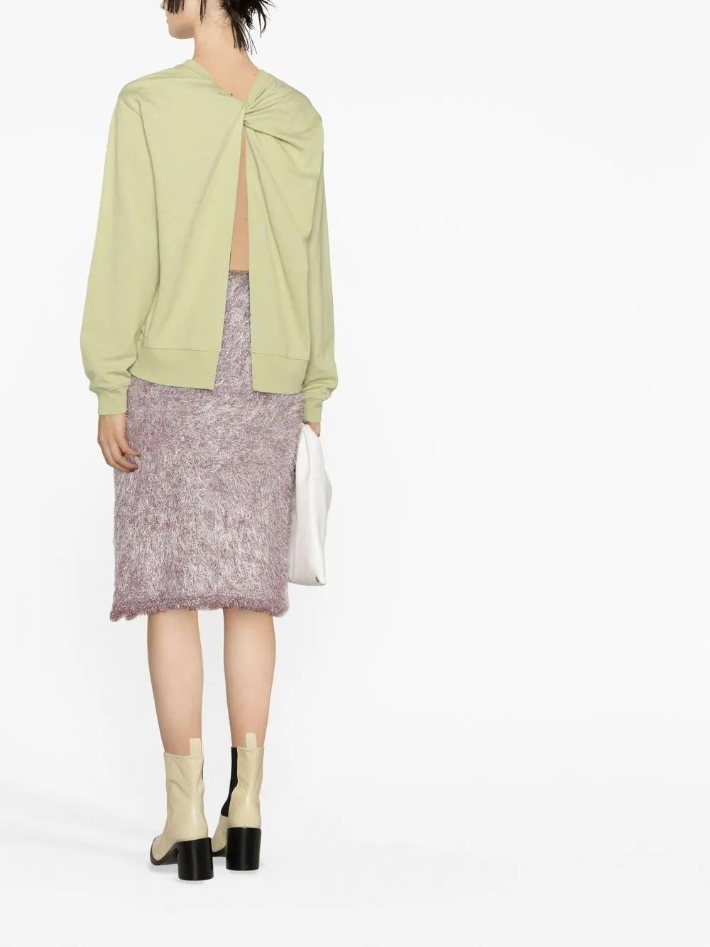 Textured Midi Pencil Skirt