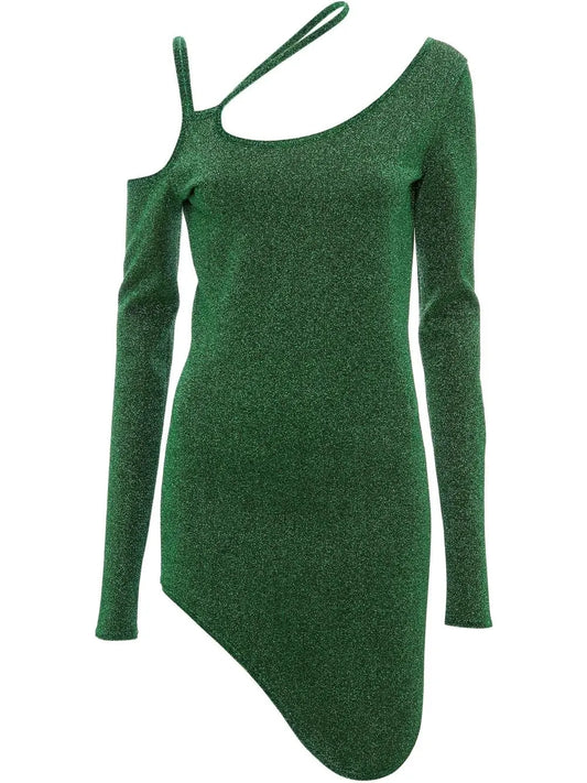 Glitter Cut-Out Asymmetric Dress