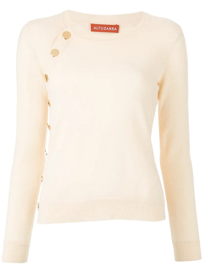 Minamoto Button-Embellished Cashmere Jumper