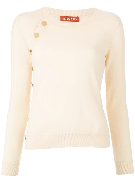 Minamoto Button-Embellished Cashmere Jumper