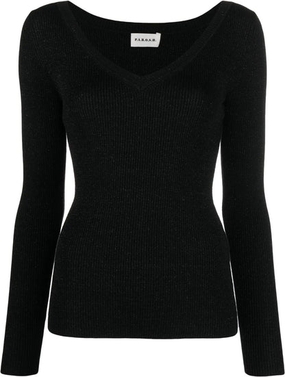 Glittered V-Neck Jumper