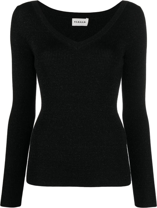 Glittered V-Neck Jumper