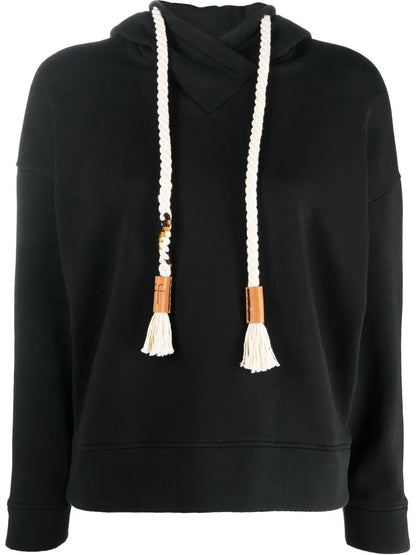Rope-Drawstring Cotton Hoodie
