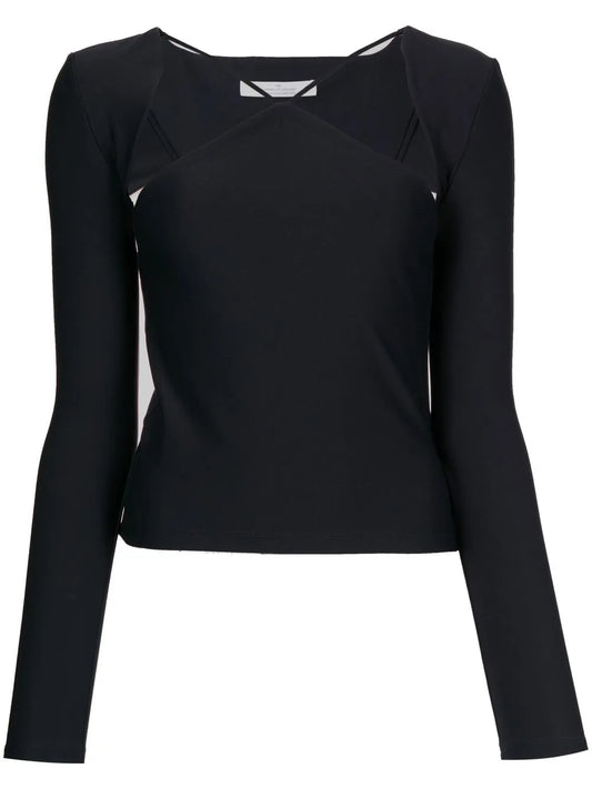 Cut-Out Detail Long-Sleeve T-Shirt