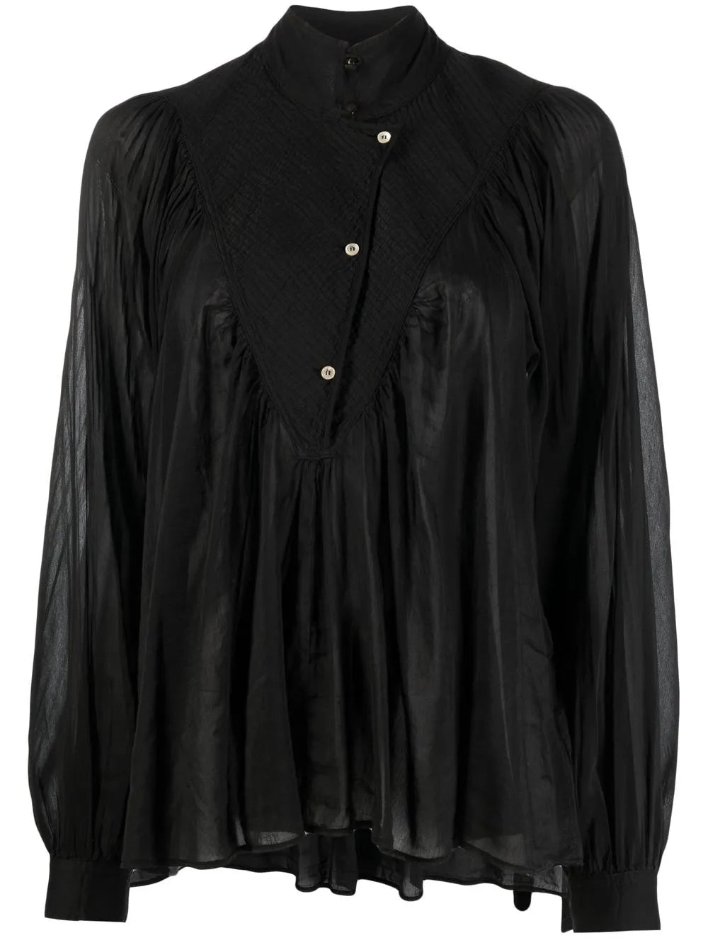 Gathered Long-Sleeve Shirt