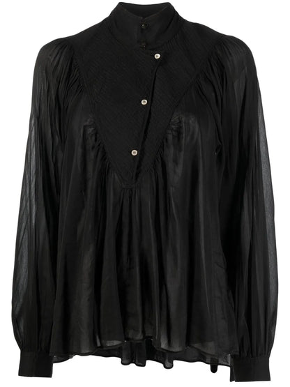 Gathered Long-Sleeve Shirt