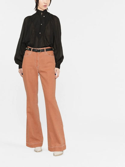 Gathered Long-Sleeve Shirt