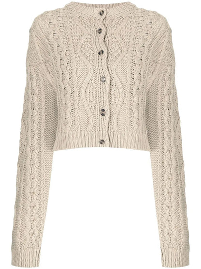 Cable-Knit Bralette And Cardigan Set
