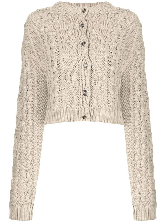 Cable-Knit Bralette And Cardigan Set