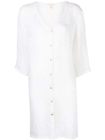 V-Neck Button-Up Shirt