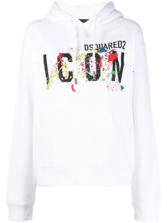 Splatter Logo-Print Hoodie