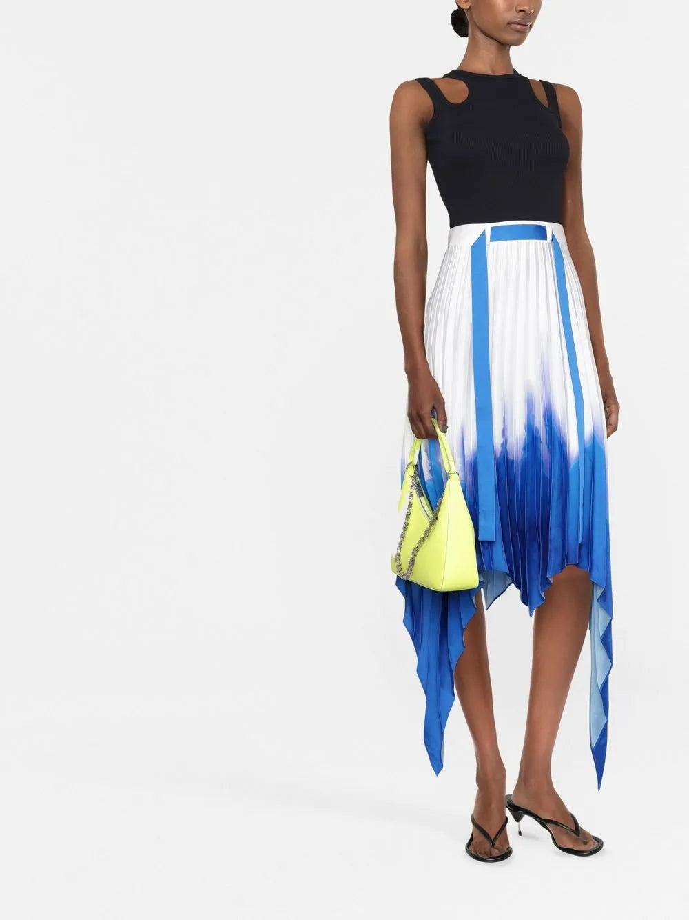 Asymmetric Pleated Skirt