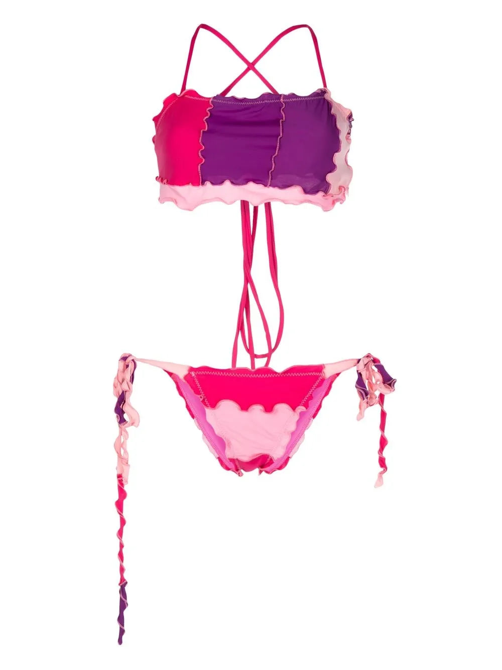 Criss-Cross Ruffled Bikini