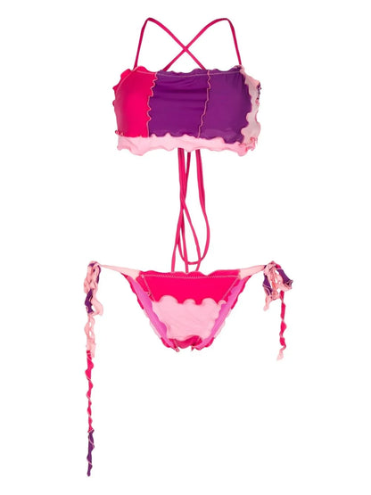Criss-Cross Ruffled Bikini